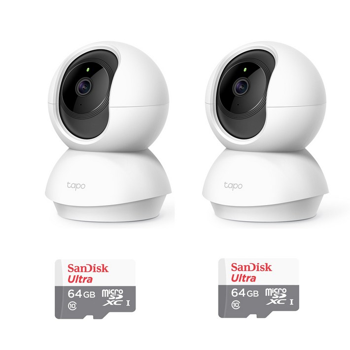 11 총2대티피링크 TC70 200만화소 360도회전 실내무선카메라 홈CCTV 야간흑백전환, 2개