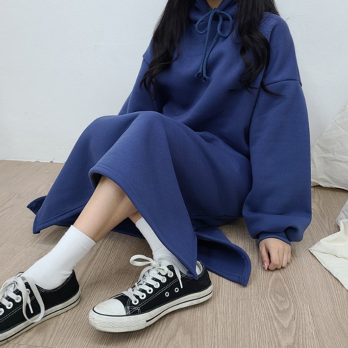 [간절기,기모]벌룬후드롱원피스