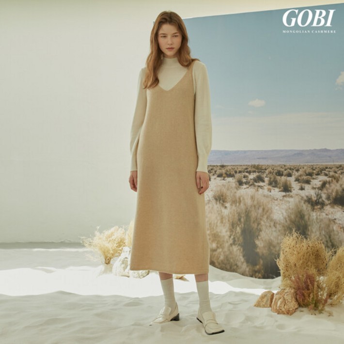 [런칭가259000원]고비(GOBI) 캐시미어 100 홀가먼트 슬립 원피스