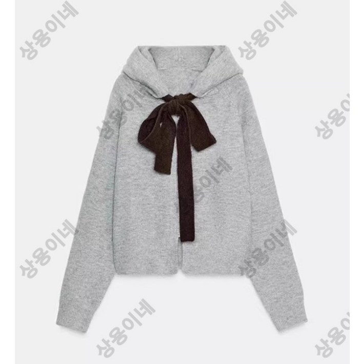 ZARA 자라 리본 니트 후드 재킷 2025 가을 신상