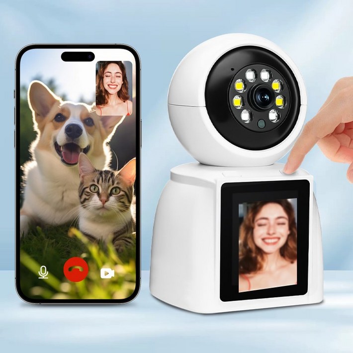 국내발송 양방향 영상통화 카메라 스마트폰 앱 지원 자동탐지 가성비가 매우 좋은 실내용 감시카메라, CS201AB