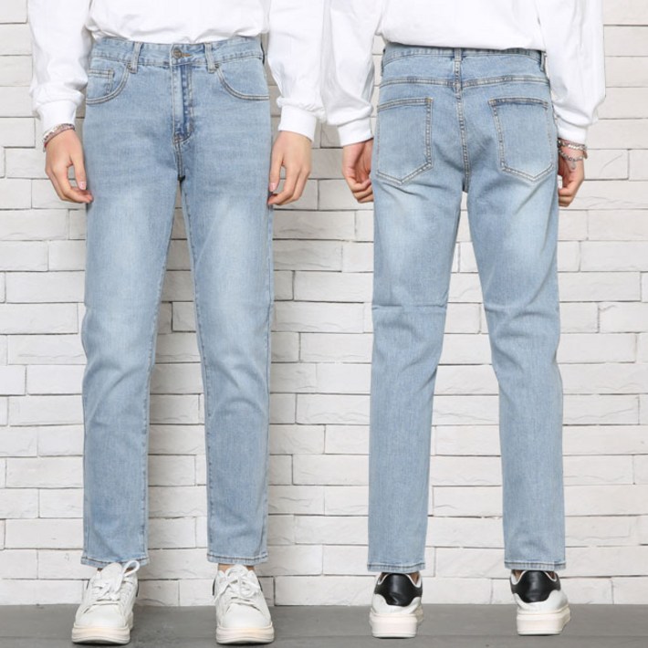 위드진 남자청바지 데일리 슬림스판 워싱데님