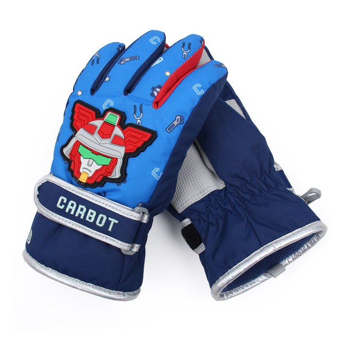 헬로카봇 16마이티가드X 페이스와펜 방한장갑 벨크로 패턴 남아용 겨울 스키