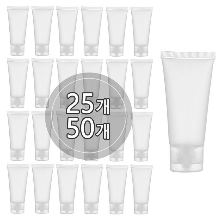 1025개묶음판매 PE 반투명 튜브용기빗살 15ml 30ml 50ml 100ml 허브스프레이공병, 25개