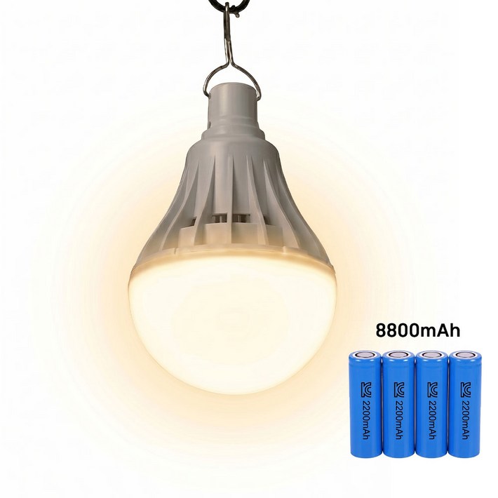 팔마스 왕전구 8800mAh 캠핑랜턴 캠핑조명 LED조명 작업등 텐트조명, 전구색신형C타입,8800mAh, 1개