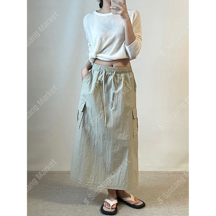 츄아랜드 신상 바스락 밴딩 카고 스커트 6color