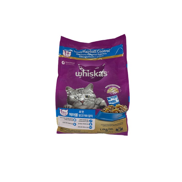 위스카스 포켓 헤어볼 닭고기와 참치 무료배송, 1.1kg, 닭참치, 10개