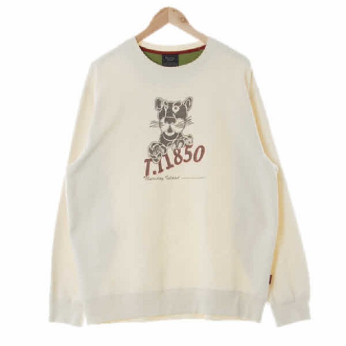 써스데이아일랜드 0037 ThursdayIsland 아이보리 프린팅 면 타이거크루넥스웨트셔츠 100