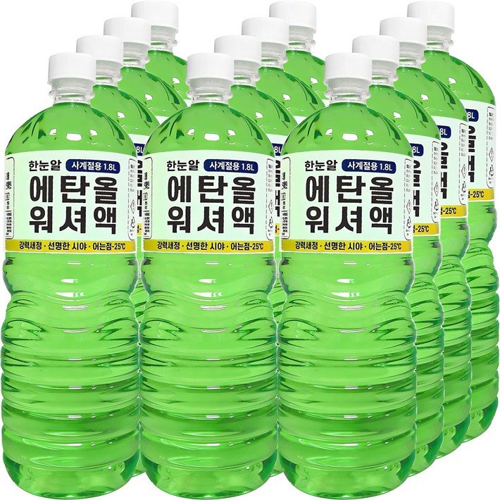 한눈알 에탄올 워셔액 사계절 식물성, 1.8L, 12개 한눈알 에탄올 워셔액 사계절 식물성, 1.8L, 12개