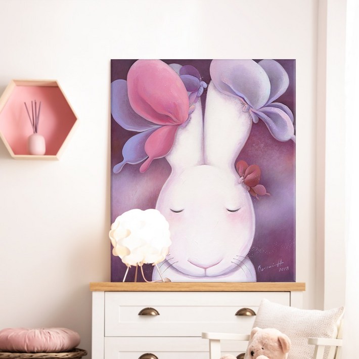 풍수 명화 인테리어그림액자 아이방 거실 침실 개업 선물하기좋은 행운 행복 토끼그림시리즈 11종