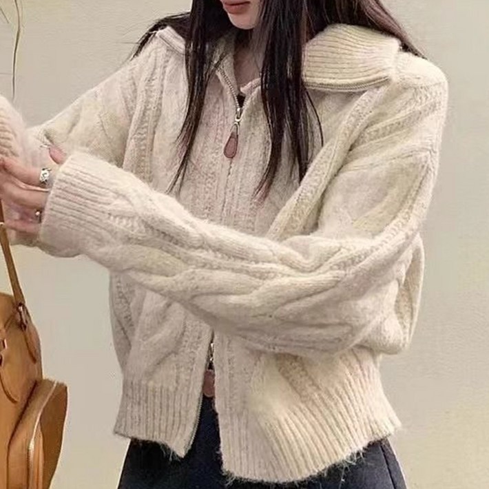 cammello 소프트터치 루즈핏 투웨이 집업 니트 가디건 가을겨울 데일리 아우터