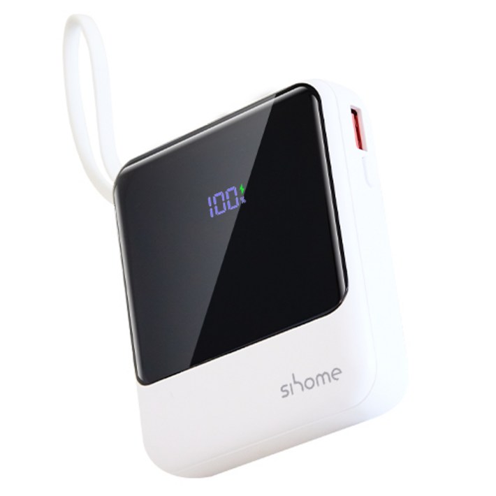 시홈 22.5W 고속충전 미니 보조배터리 10000mAh, 화이트, SHFB1Y