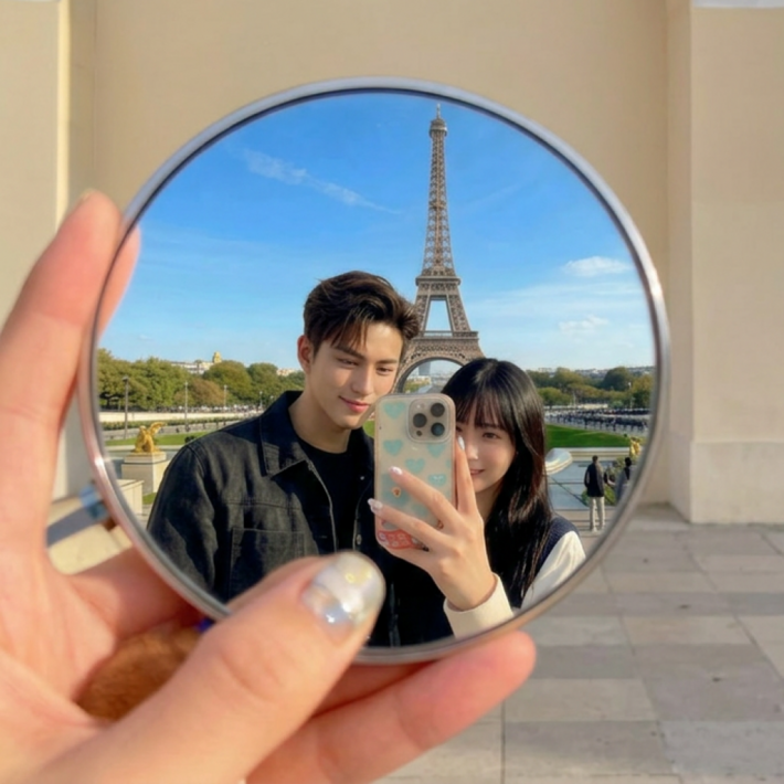 로멀리 여행용 셀카 거울 미니 볼록