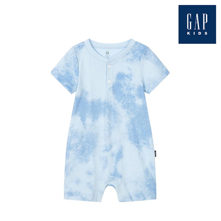 갭키즈 타이다이 패턴 헨리넥 롬퍼838845009BL