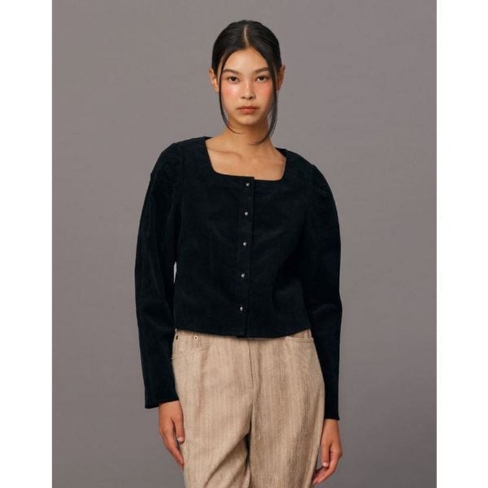 ❲백화점제품❳ CC콜렉트 블라우스 셔츠 CC collectCC club 코듀로이 스퀘어넥 C244MSC701 러블리 루즈핏