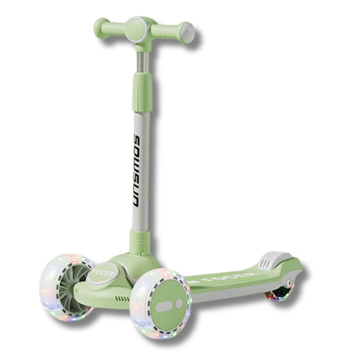 제로비디 와이드 135mm 광폭 LED 휠 접이식 킥보드 높이조절가능 성인용, 멜론크림, 1개