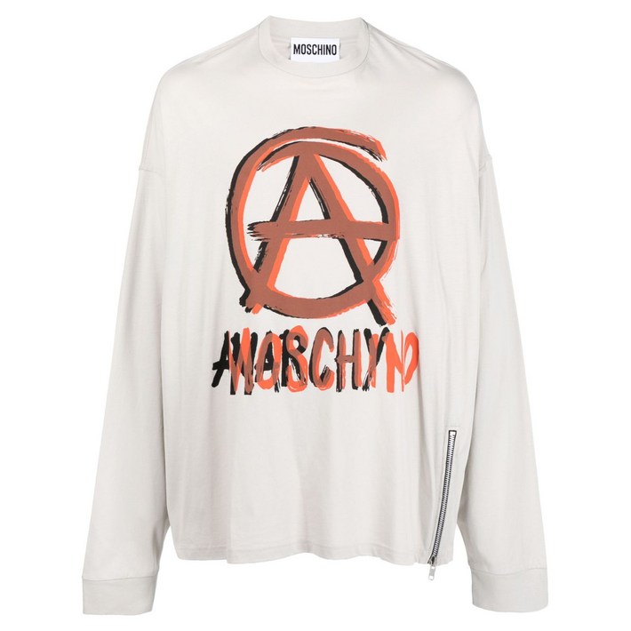 모스키노 로고 프린트 오가닉 코튼 티셔츠