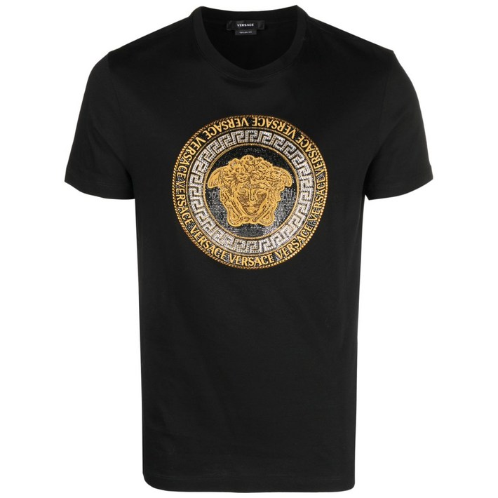 베르사체 메두사 크리스털 장식 티셔츠