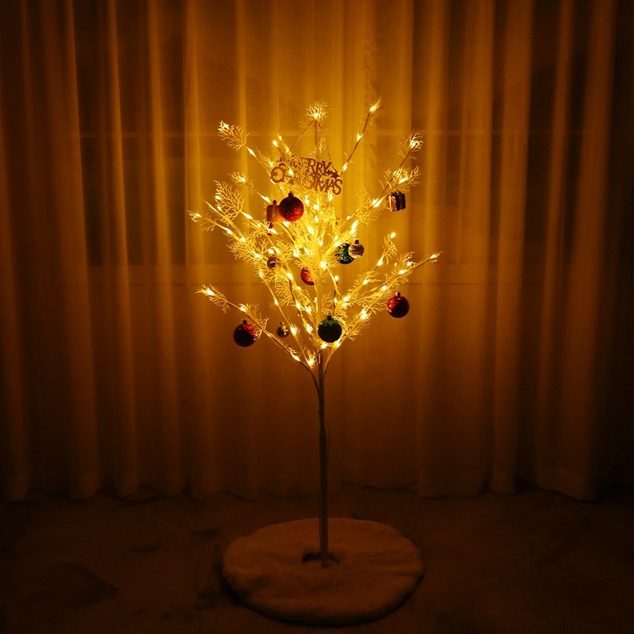 21세기트랜드 화이트 트리 나무50cm 털러그오너먼트