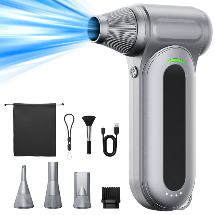 아크메징 초강력 무선 에어건 휴대용 핸드형 미니 에어건 틈새 청소기 먼지제거 캠핑 송풍기 W23, 블랙