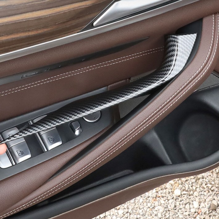 두두카 BMW 5시리즈 G30 악세사리 내측 도어손잡이 카본 몰딩 부착형 호환, g30 내부도어손잡이 2열