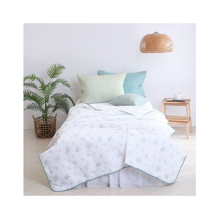 브랜드정품 엘르 갤러리아 리프온 냉감 시어커서 여름이불S 호텔식 침구