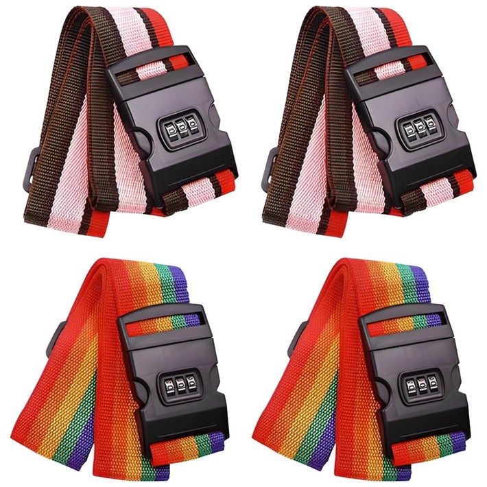 한수위 캐리어 벨트 4개 세트 잠금 스트랩 밴드 러기지 터짐 방지