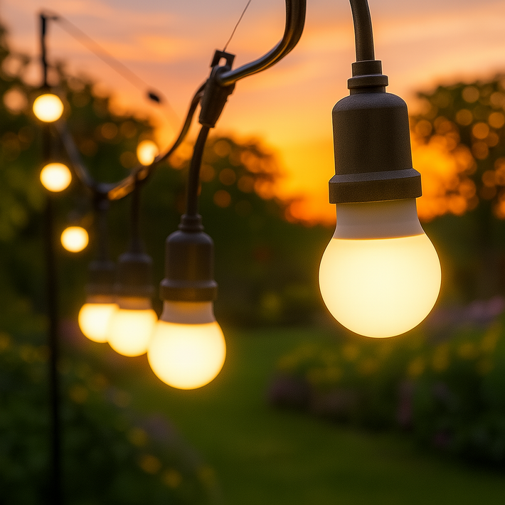 야외용 LED 방수 파티라이트 오징어등 소켓전구 세트, 30세트, 8w 전구색