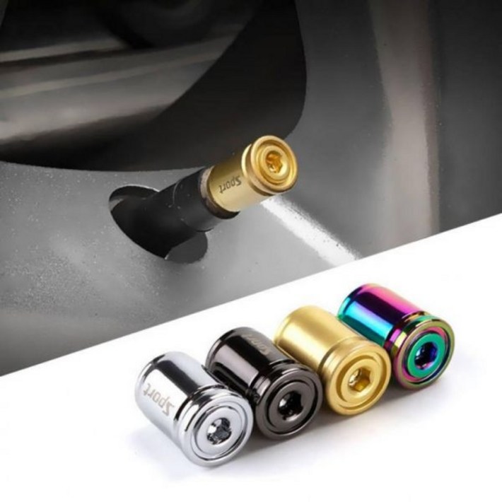 자전거 자동차 타이어 휠 튜브 에어밸브캡 4개세트 보호 커버, 멀티4개 GD00016