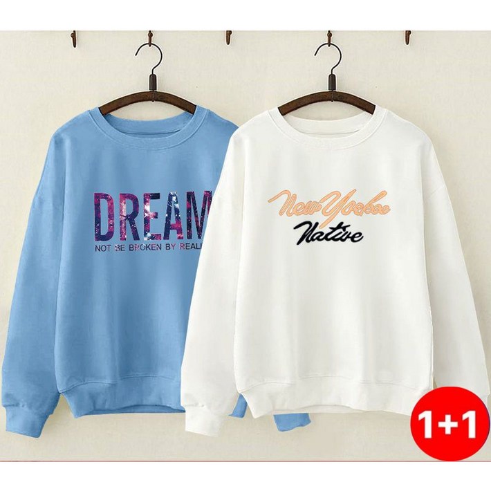 11 신상 여성 프린트 루즈핏 라운드 맨투맨