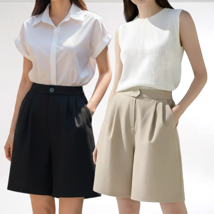 바이엘라 여성 반바지 여름 정장 A라인 팬츠