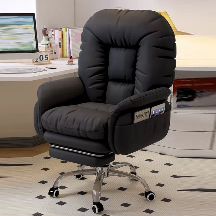 침대형 중역 의자 발받침대 리클라이너 고급가죽 사무용 PC방용 컴퓨터 게임용 의자
