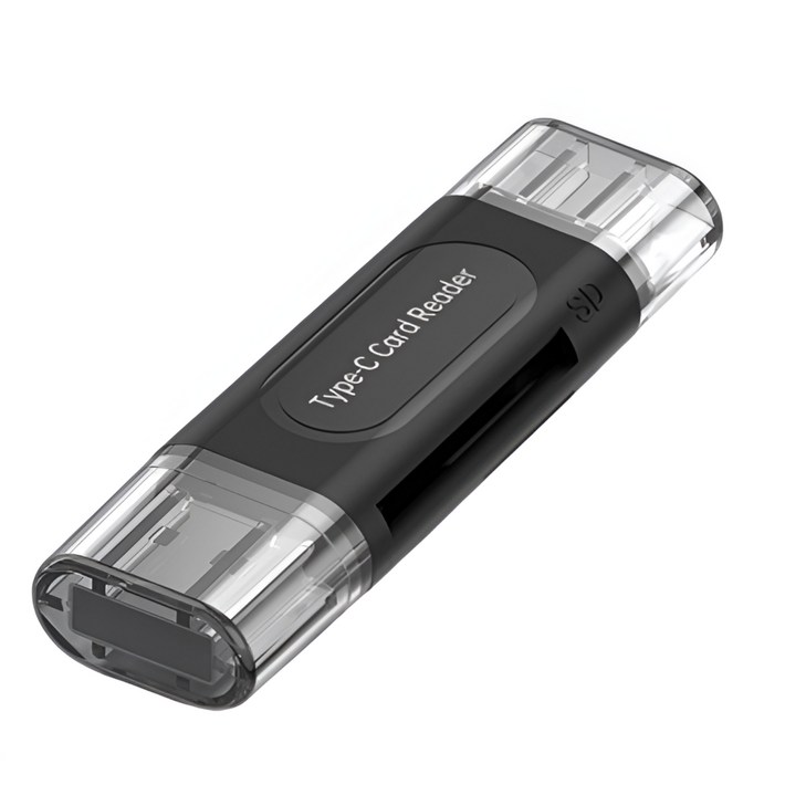 홈앤스테이 USB3.0 C타입 초고속 SD카드리더기, 블랙