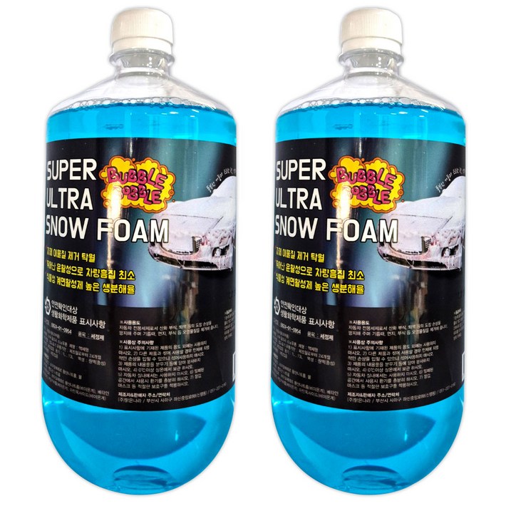 맑은 슈퍼울트라 스노우폼 버블 고농축 1L1L 린넨향 풍성한 고밀도 거품 가성비 최강