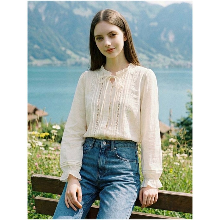 숲 핀턱 레이스 프릴 블라우스 SC2LSH2