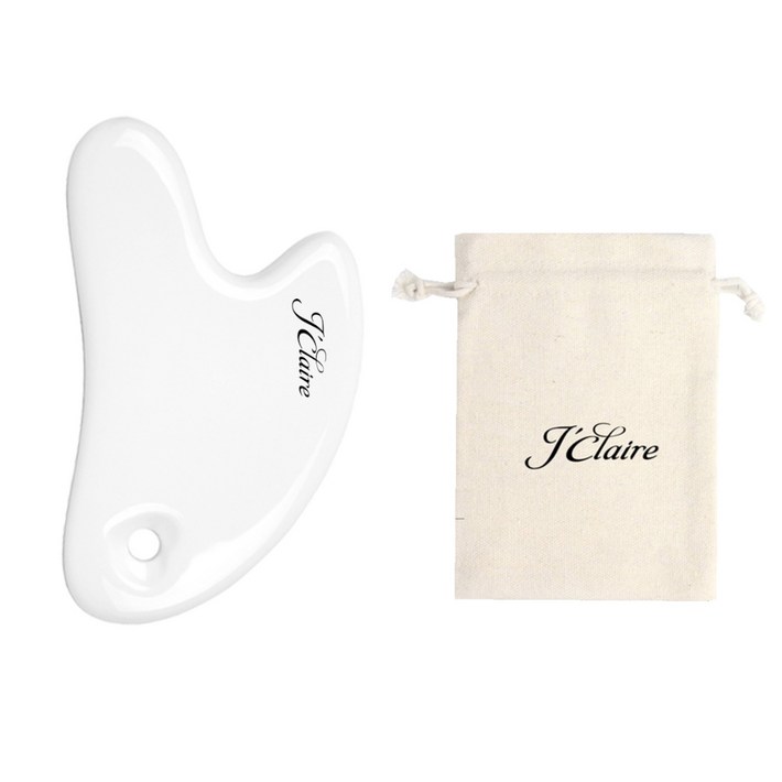 제이끌레르 세라믹 러블리하트 괄사 마사지 마사지기  파우치 아이보리, 1세트, 화이트