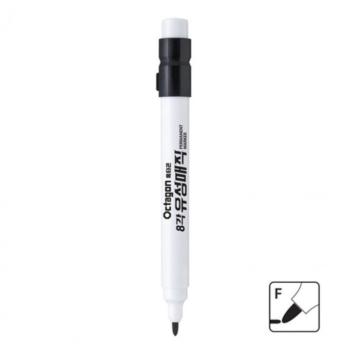 옥타곤 8각 유성매직 가는둥근닙 12개입 1다스 검정색