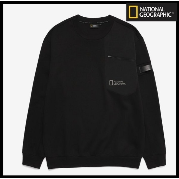 백화점출고 내셔널지오그래픽 N221MSW220 카노푸스 포켓 맨투맨 CARBON BLACK 베이직 스웨트셔츠 데일리 티셔츠 단체티