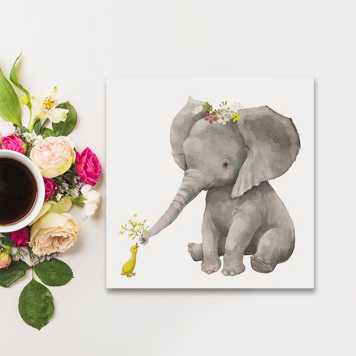 아란아트 귀여운일러스트그림액자 코끼리그림 부엉이그림 아이방꾸미기