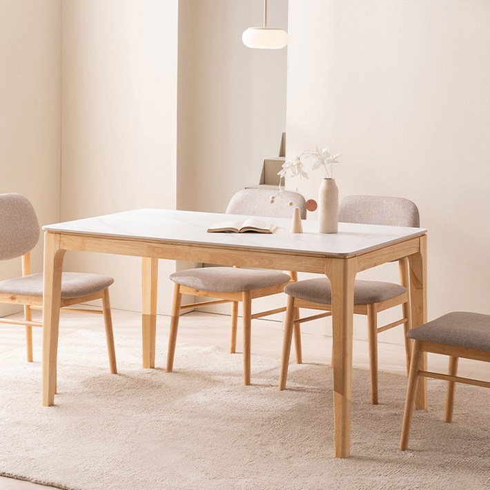 삼익가구퍼팩트 통세라믹 4인용 원목 식탁 테이블