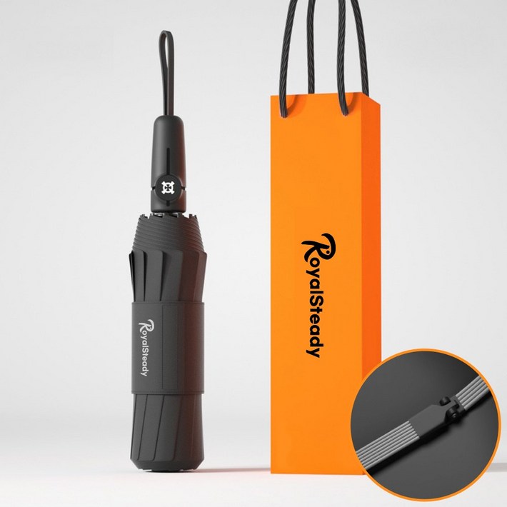 로열스테디 튼튼한 UV 자외선차단 원터치 3단 암막 자동 우산