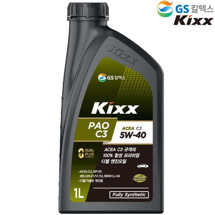 GS KIXX PAO C3 5W40 합성엔진오일 1L, 7개, 5w40 GS KIXX PAO C3 5W40 합성엔진오일 1L, 7개, 5w40