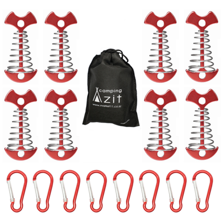 감성 캠핑 롱타입 스프링 오징어 데크팩 8P 세트, 1개