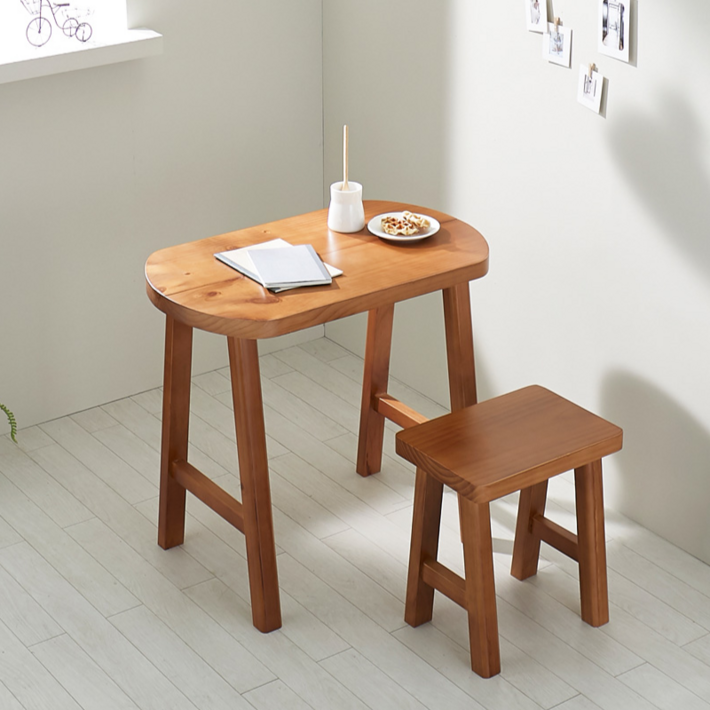한정 수량 특가1인 2인 원목 식탁 까페 미니 타원형 탁자 베란다 홈바 다이닝 스타벅스 테이블 800 3co, 월넛