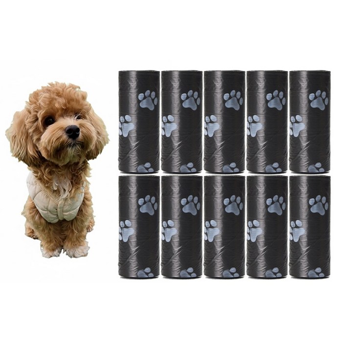 휴대용 강아지 산책 배변봉투 똥봉투 10P, 1개, 10개입, 블랙