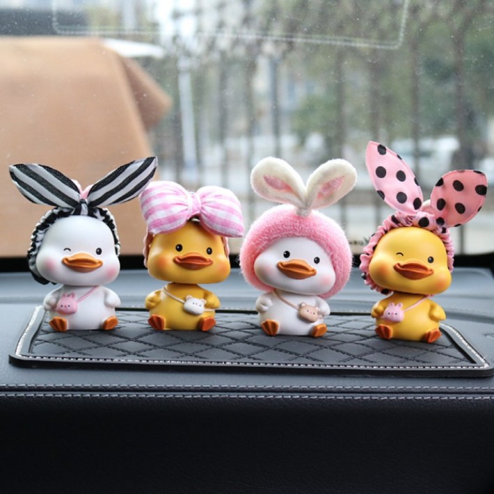 차량용 오리 흔들인형 피규어 인테리어 소품 대시보드 노호혼 인형