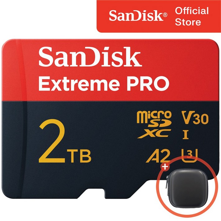 샌디스크 익스트림 프로 마이크로 SD 카드  메모리 케이스, 2TB, 1개