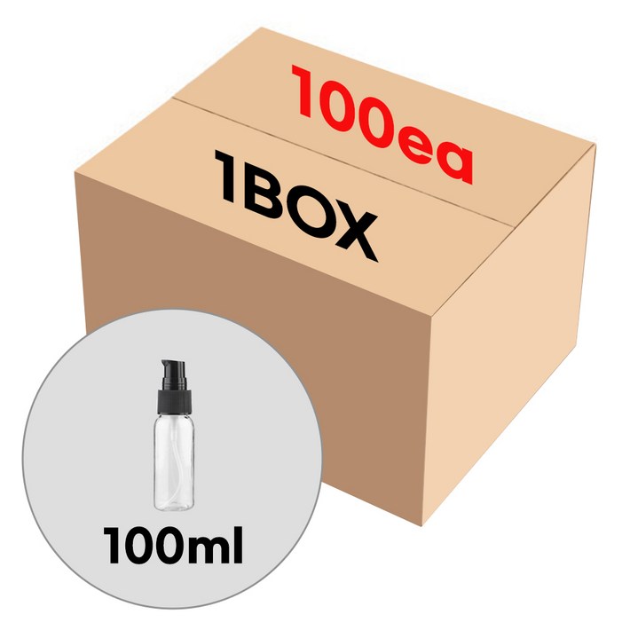 블랙캡 에센스 투명 100ml 플라스틱 공병 소분병 화장품용기 여행 용기 1BOX 100개, 100개