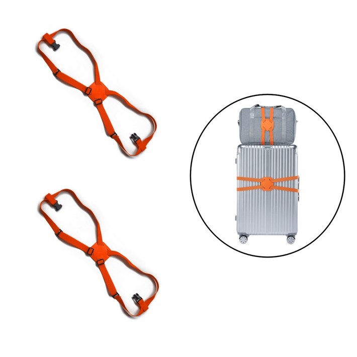 캐리어 벨트 탄성 스트랩 가방고정 분실방지 터짐방지 7컬러, 04.오렌지