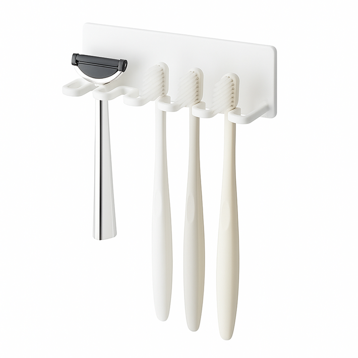 모노즈 물때제로 무타공 칫솔걸이 5구, 화이트